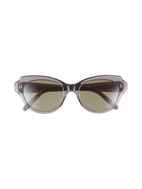 Loewe Loewe Slim 53mm Round Sunglasses in Grey/Other /Green at Nordstrom