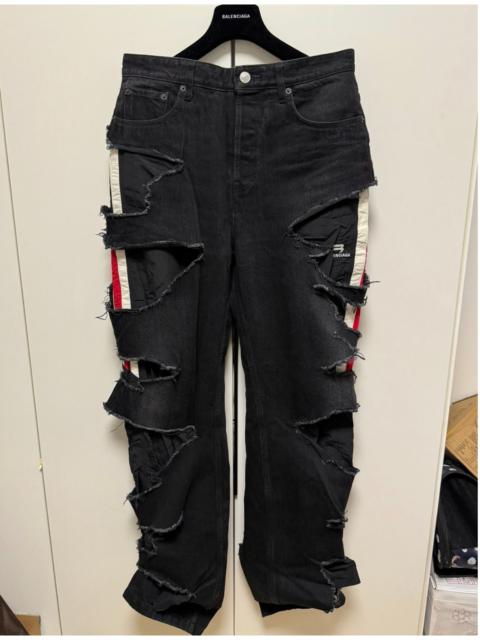 BALENCIAGA Balenciag ripped straight-leg jeans black