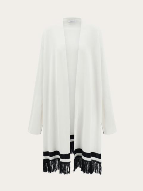FERRAGAMO Longline cardigan with fringe detail