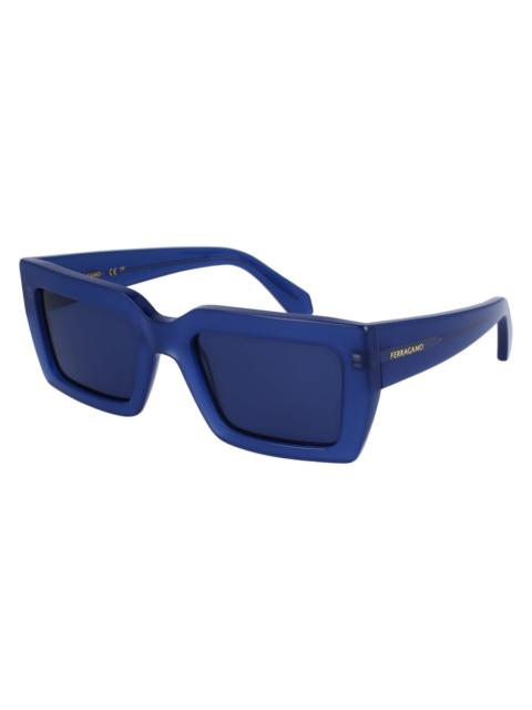 FERRAGAMO Ferragamo Blue Rectangular Ladies Sunglasses SF1108S 423 54