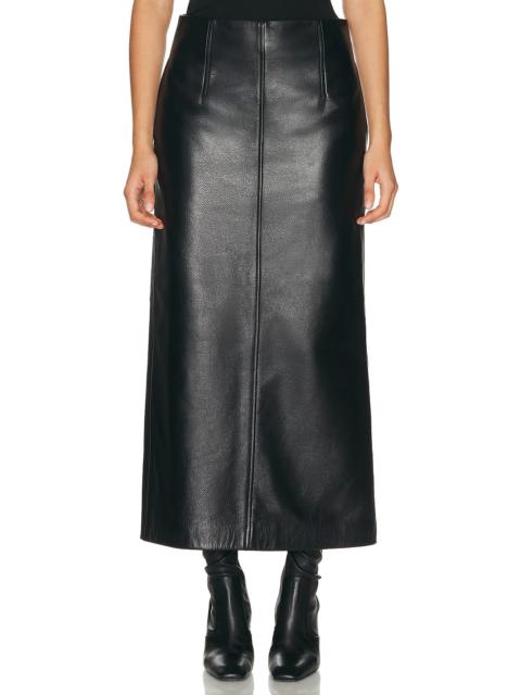 TOTEME Grained Leather Straight Skirt