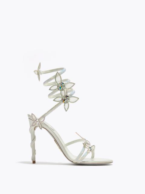 RENE CAOVILLA MARGOT WHITE SANDAL WITH BUTTERFLIES 105