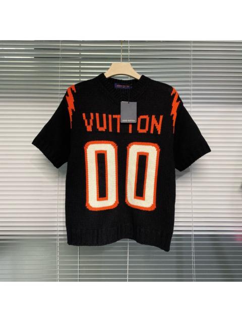 Louis Vuitton Louis Vuitton Short Sleeve Orange Logo Wool Knit Sweater