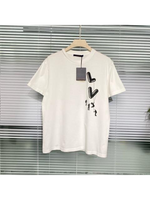 Louis Vuitton Louis Vuitton Print Logo Cotton White Short Sleeve T-Shirt