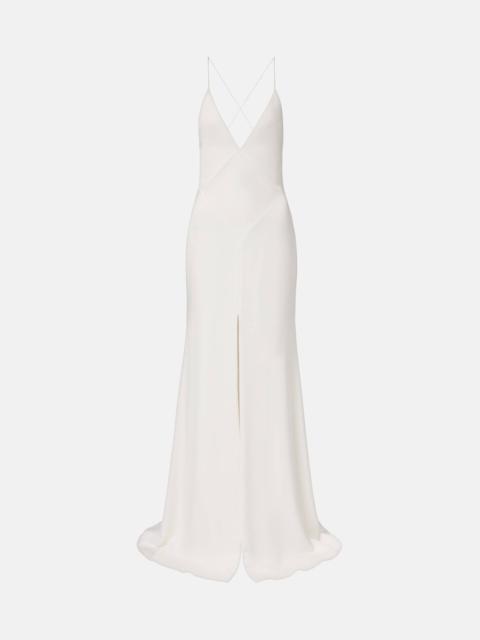 ALEX PERRY Open-back satin crêpe gown