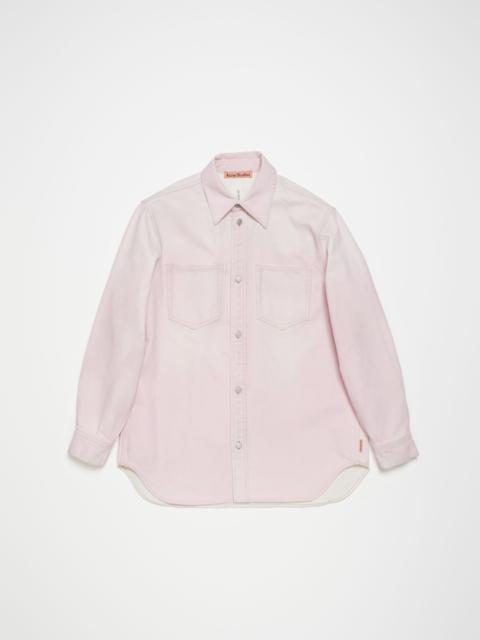 Denim button-up shirt - Relaxed fit - Pale Pink