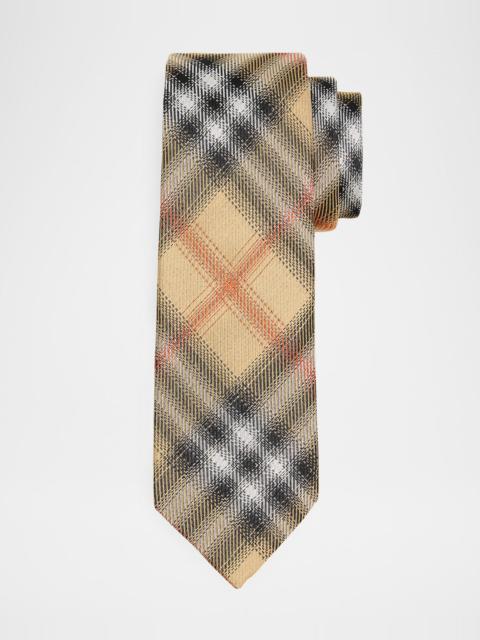 Burberry Men's Woven Check Silk Tie