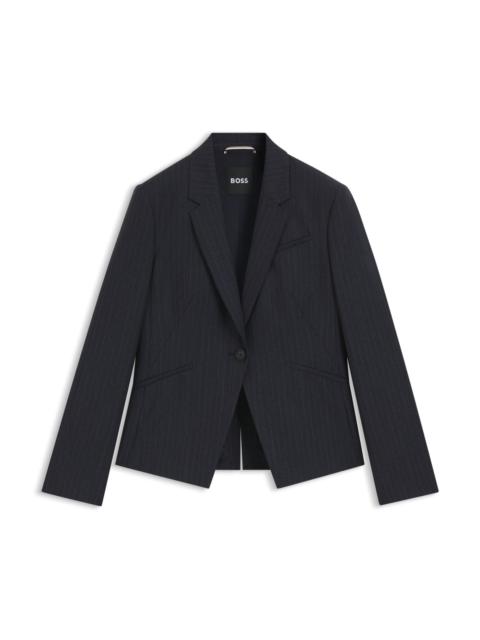 BOSS SLIM-FIT BLAZER IN STRIPED VIRGIN WOOL