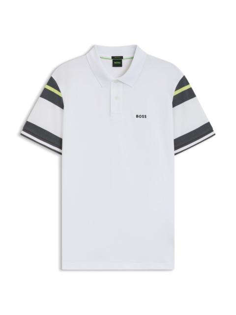 BOSS SLIM-FIT POLO SHIRT IN COTTON WITH BLOCK STRIPES
