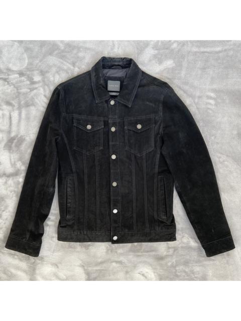 Other Designers Zara - Black Suede Trucker Jacket