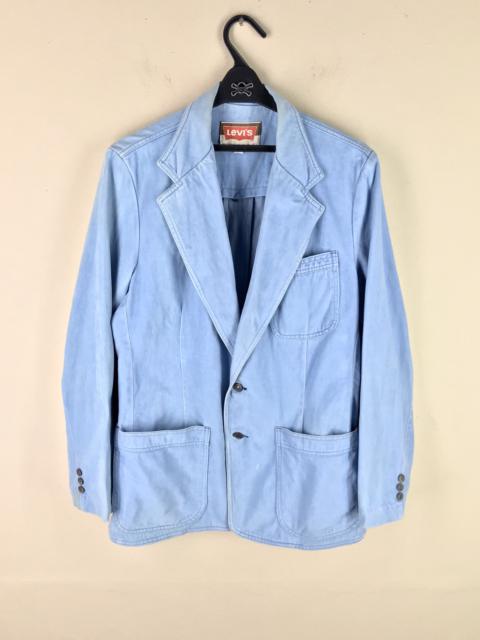 Other Designers Vintage - Vintage Levis 70s Blue Cotton Blazer Jacket USA