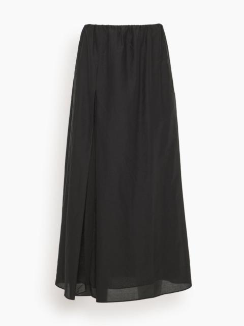 Loulou de Saison Carmen Long Gathered Skirt in Black