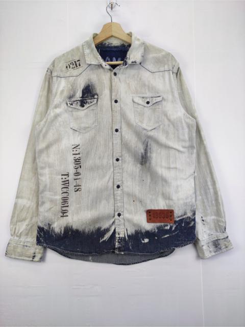 Other Designers Vintage Western Shirt Acid Wash With Stancil Design