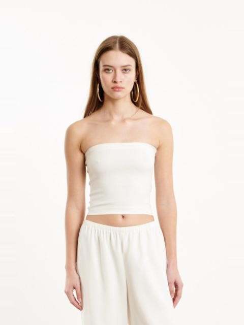 SPRWMN WHITE CREPE TUBE TOP