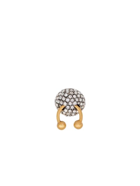 Balmain Piercing brass and rhinestone ring
