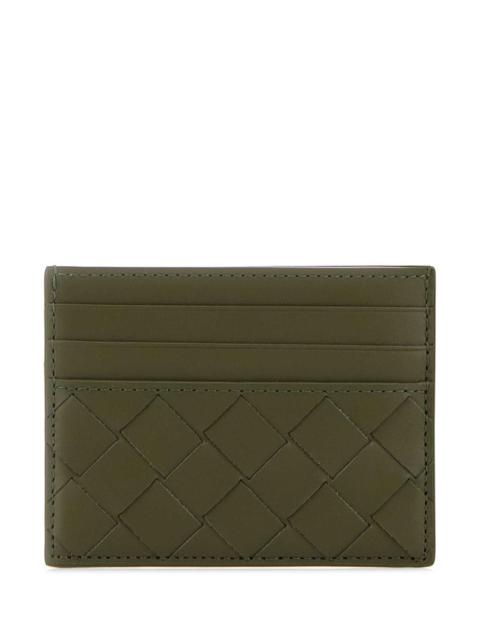Bottega Veneta Bottega Veneta Men Army Green Leather Card Holder