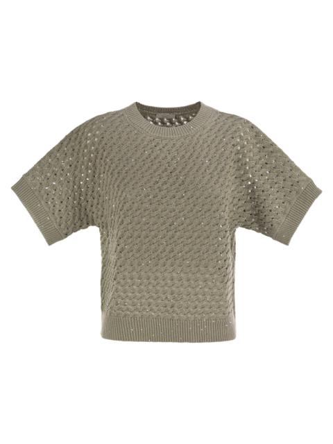 Peserico - Peserico Women Cotton Cordonnet Jumper With Sequins