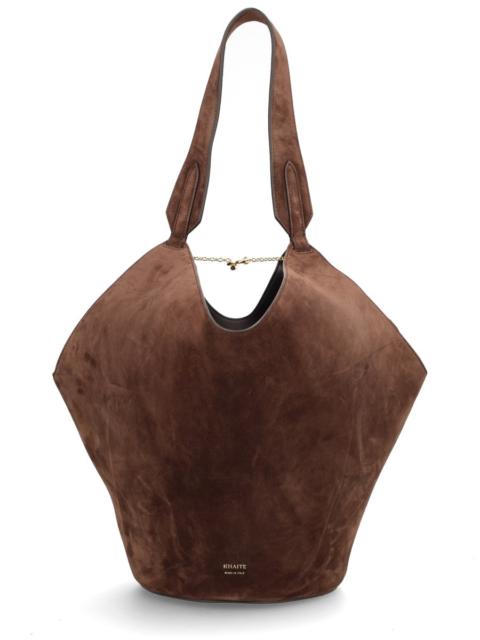 KHAITE SUEDE LOTUS TOTE BAG