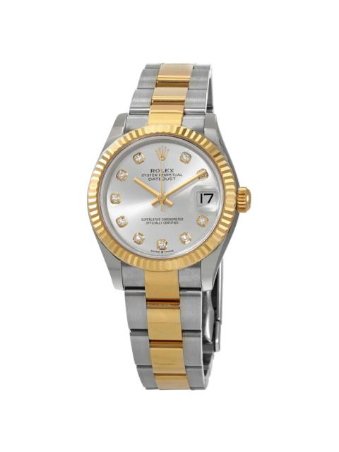 ROLEX Rolex Datejust 31 Silver Diamond Dial Automatic Ladies Steel and 18kt Yellow Gold Oyster Watch 27827