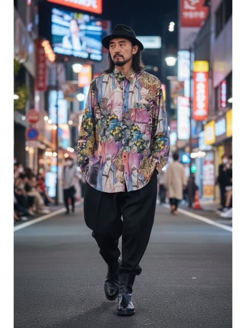 Other Designers Arts & Science - HARRISS PARIS Traditional Leisure Wear Full Print Longsleeve