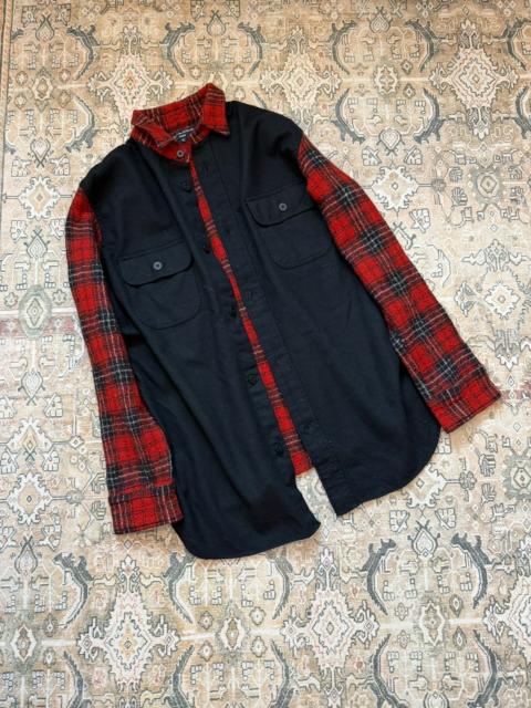 Comme des Garçons Homme Comme des Garçons Homme wool reversible black and red color-block shirt
