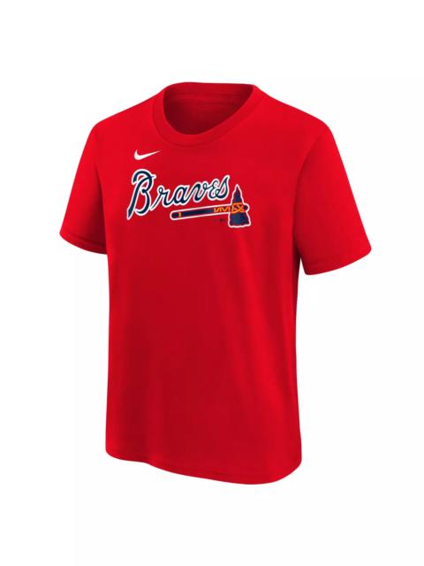 Nike Youth Atlanta Braves Ronald Acuna Jr. Name & Number MLB Short Sleeve Tee-Red