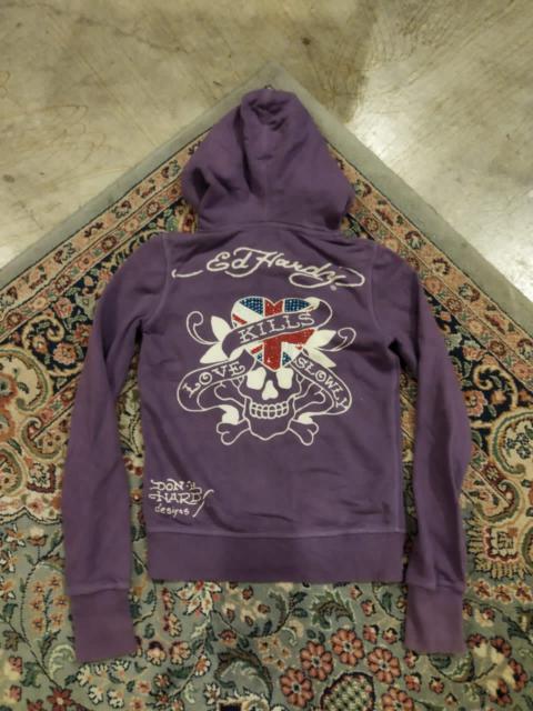 Other Designers Christian Audigier - Y2k ed hardy swarovski hoodie