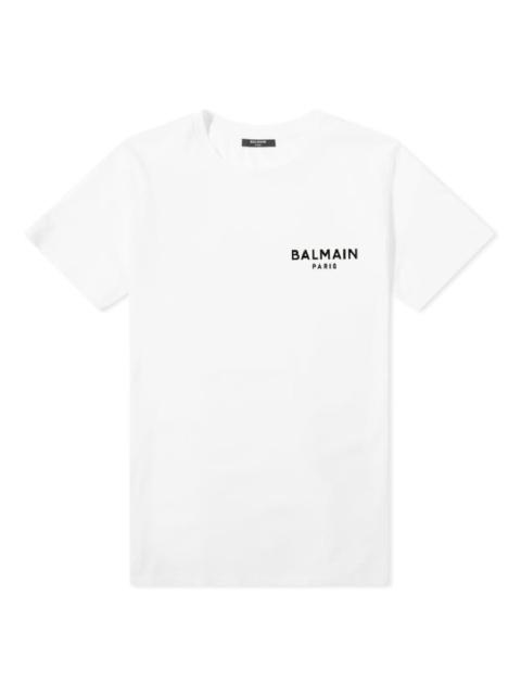 Balmain Balmain Flock Logo Print T Shirt, Size Large