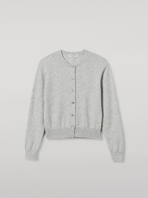 Johnstons of Elgin Iris Pale Grey Classic Cashmere Cardigan