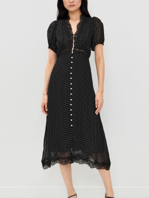 Sea Melody Polka-Dot Puff Sleeve Dress