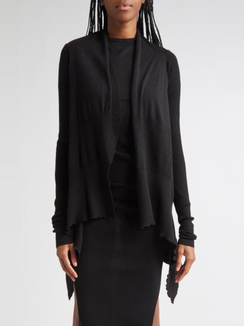 Rick Owens Rick Owens Open Front Virgin Wool Cardigan in Black at Nordstrom