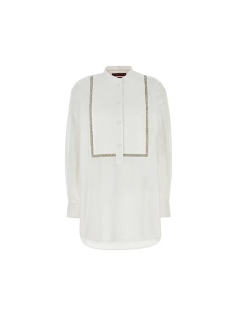 GUCCI GUCCI White Poplin Shirt New & Authentic (Women's size:10;)