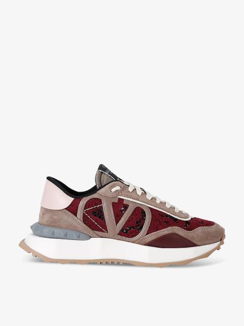 Lace Runner branded mesh and lace low-top trainers