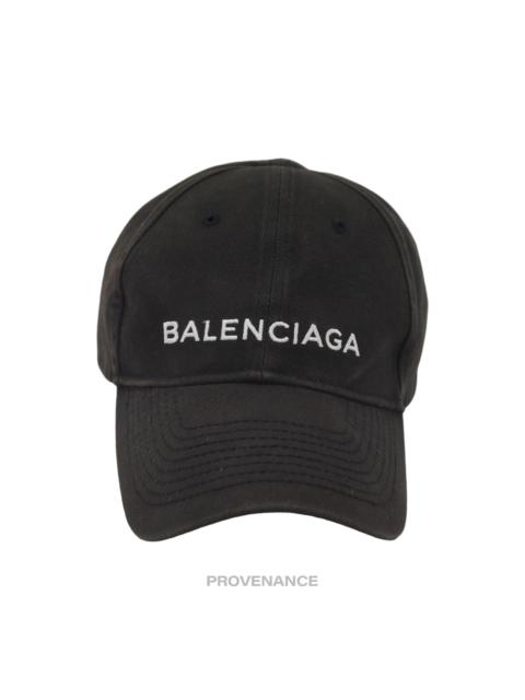 BALENCIAGA Balenciaga Embroidered Logo Cap - Washed Black
