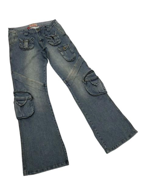 Other Designers Archival Clothing - 🔥BAGGY FLARE JEANS 3D MULTI POCKET CARGO PANTS PANTOMIME