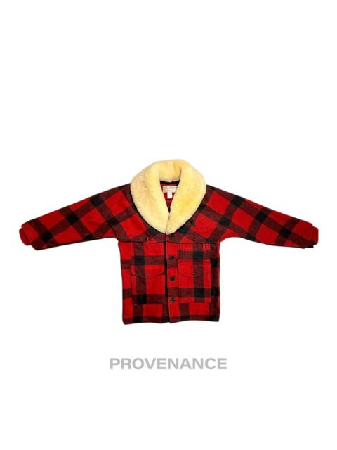 FILSON Filson Mackinaw Wool Packer Coat Red Black Plaid 38 S