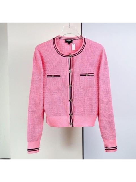 CHANEL Chanel 23A Pink Knitted Cardigan