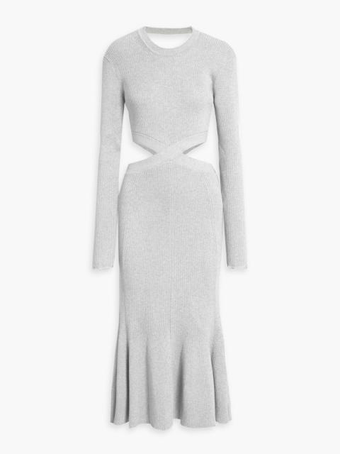 3.1 Phillip Lim Open-back metallic ribbed-knit midi dress