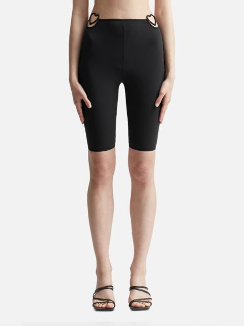 NENSI DOJAKA HEART DETAIL BIKE SHORTS