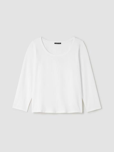 EILEEN FISHER Stretch Jersey Knit Scoop Neck Top