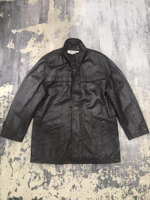 Balmain Balmain Paris Leather Long Jacket