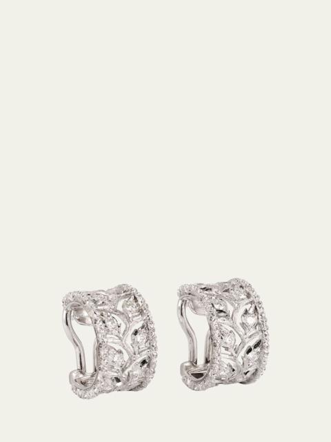 Buccellati 18K Gold Ramage Half Hoop Diamond Earrings