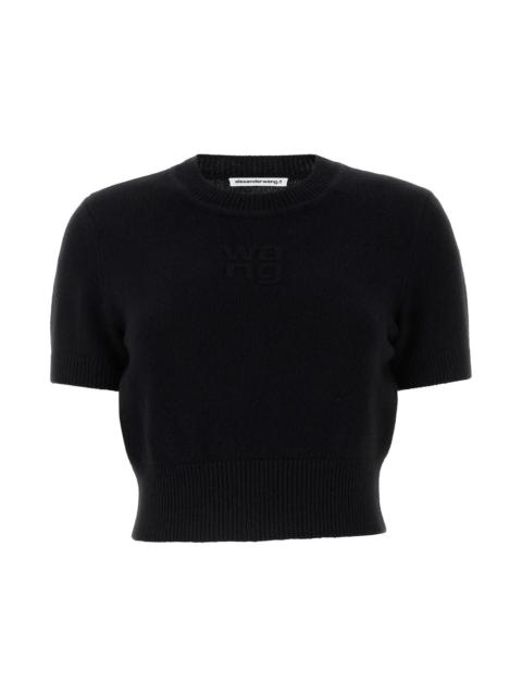 Black Cotton Blend Sweater
