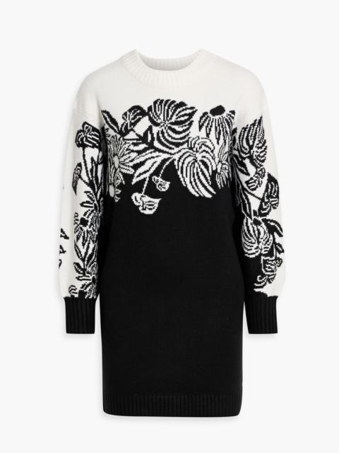 FARM RIO Intarsia-knit mini dress