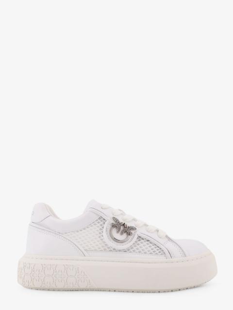 PINKO Pinko Yoko Leather Sneakers With Mesh Inserts