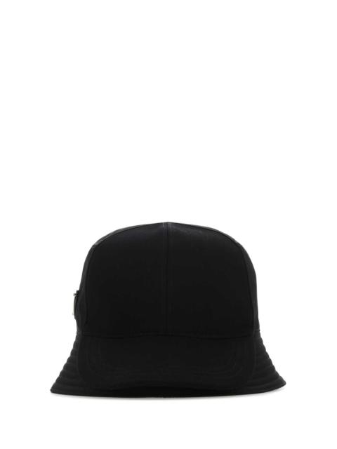 Prada Prada Men Black Re-Nylon And Gabardine Hat