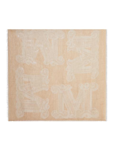 Max Mara Max Mara Women Cotton Blend Scarf With Jacquard Logo
