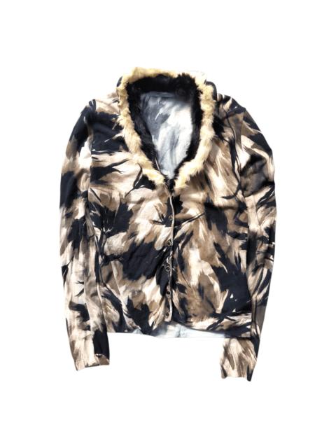 Blumarine Blumarine Abstract Faux Fur Cardigan