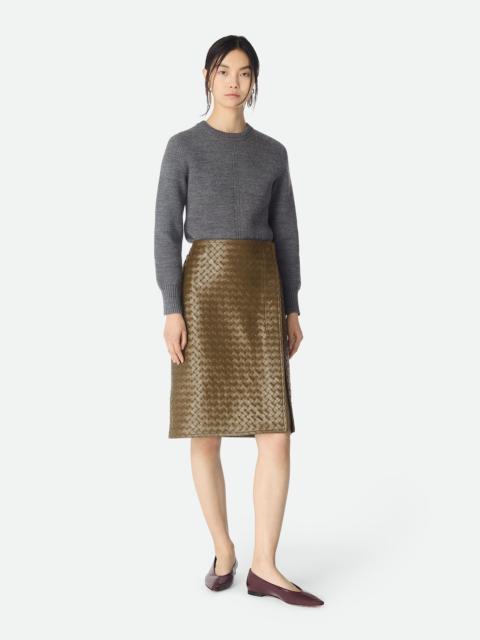 Bottega Veneta Intrecciato Leather Skirt