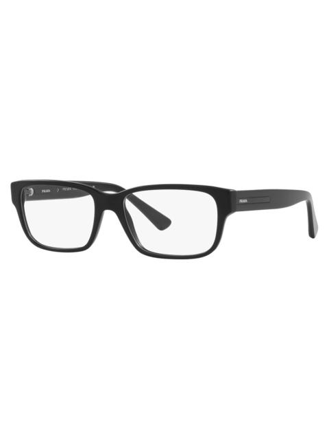 Prada Prada Demo Rectangular Men's Eyeglasses PR 18ZVF 1BO1O1 57